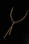 PEARL DUET | Gold Double-Layer Pearl Tassel Necklace, product image 5