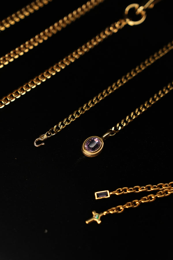 Convertible gold-tone chains and pendant components