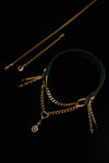 Full modular forest green velvet choker layout