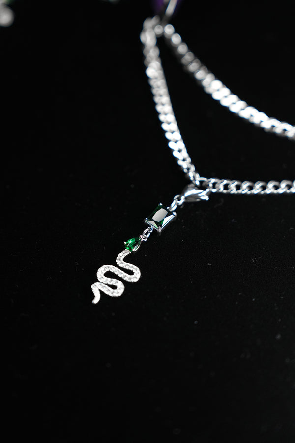 Crystal serpent pendant detail