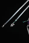 Detachable silver-tone chain and serpent pendant